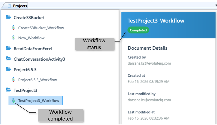 Successfully completed workflow Successfully completed workflow