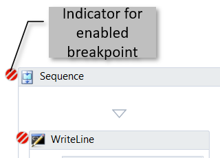 Enabled breakpoint Enabled breakpoint