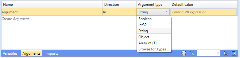 Argument Type Argument Type