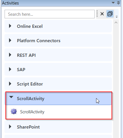 Viewing installed activity Viewing installed activity