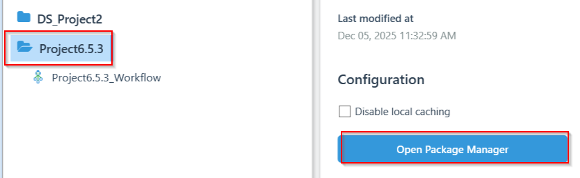 Open Package Manager Open Package Manager