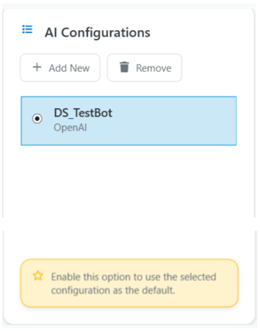 Saved Bot configuration Saved Bot configuration