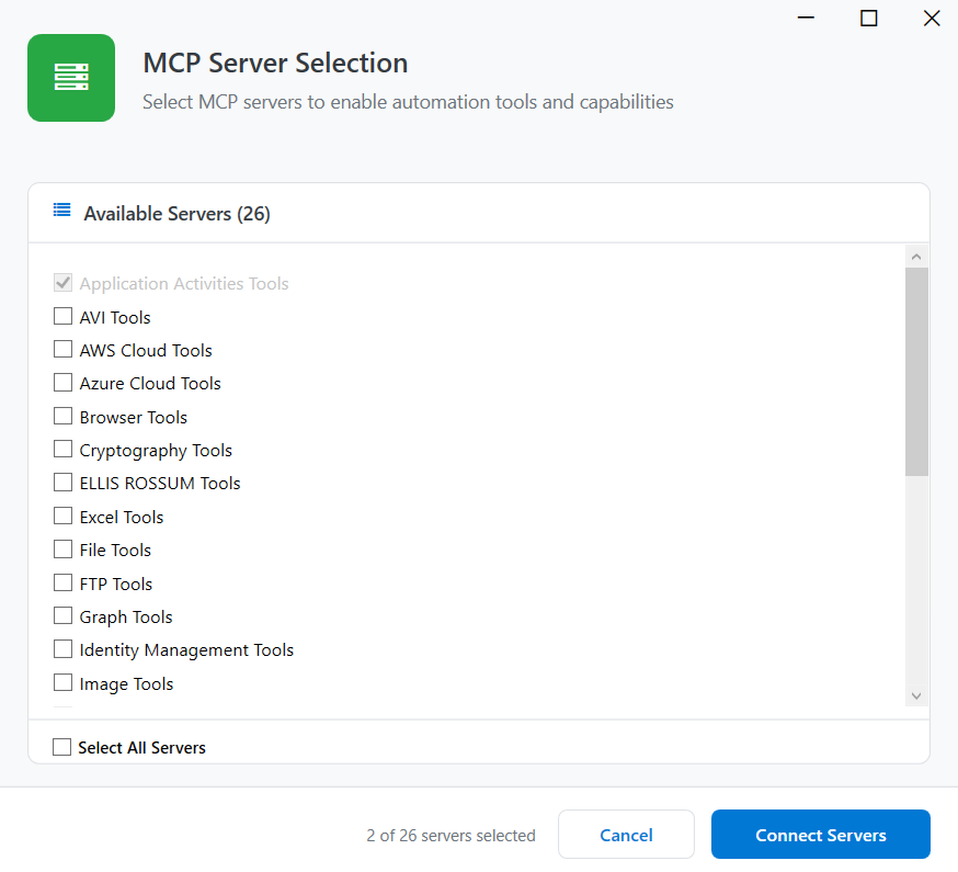 MCP Server selection MCP Server selection