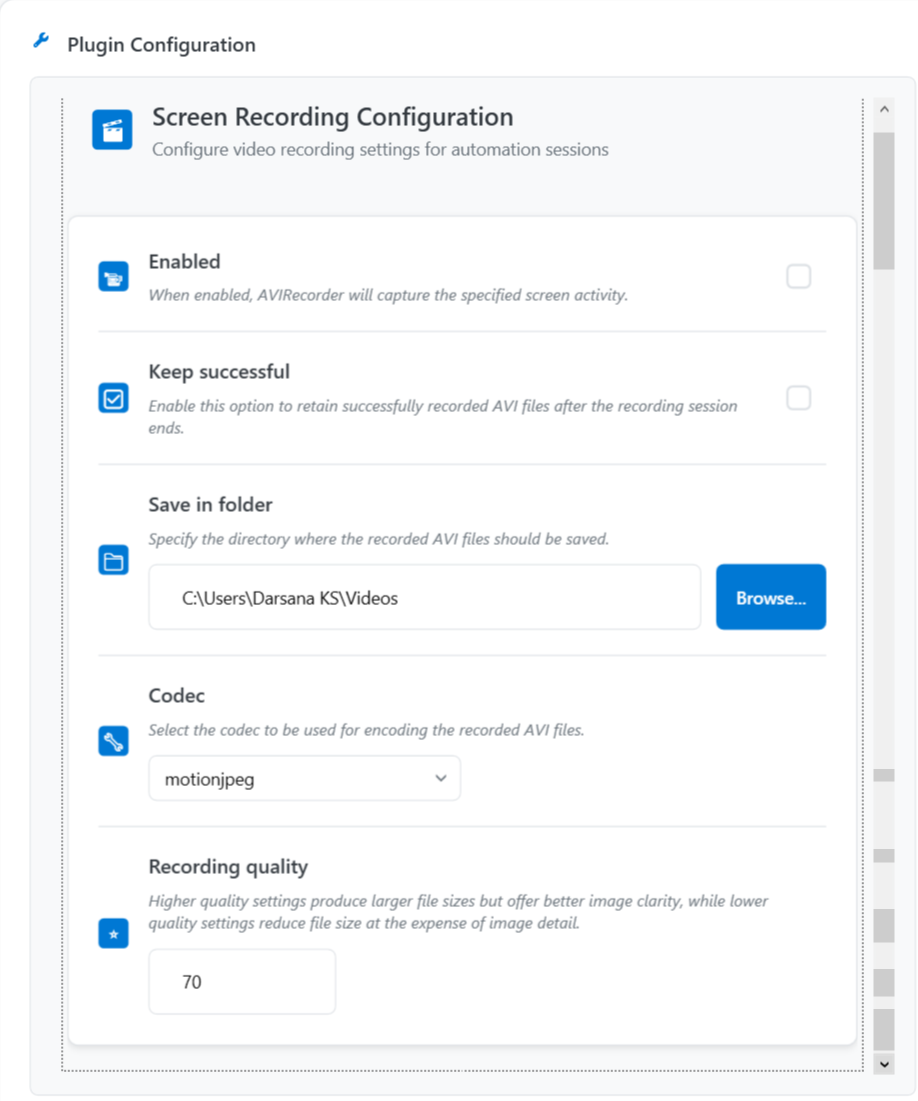 Run Plugins - AviRecorder Run Plugins - AviRecorder