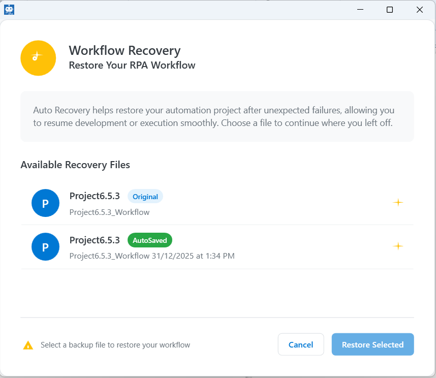 Workflow Recovery Workflow Recovery