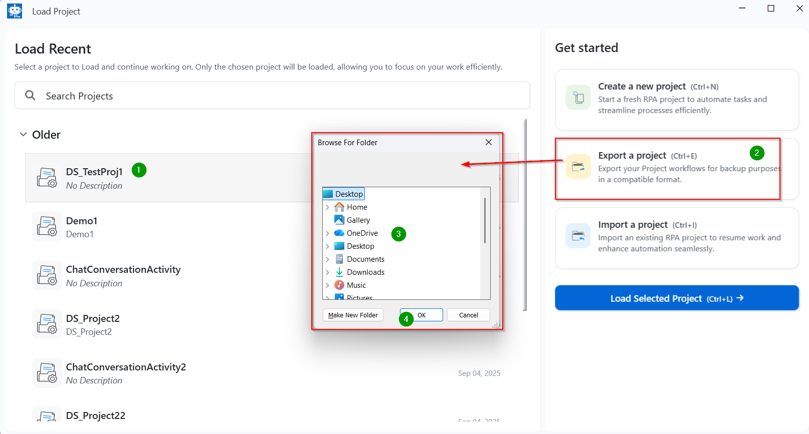 Export a Project Export a Project