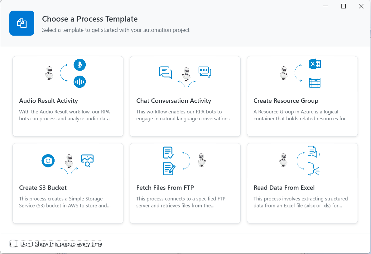 Choose a Process Template Choose a Process Template