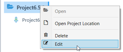 Edit project Edit project