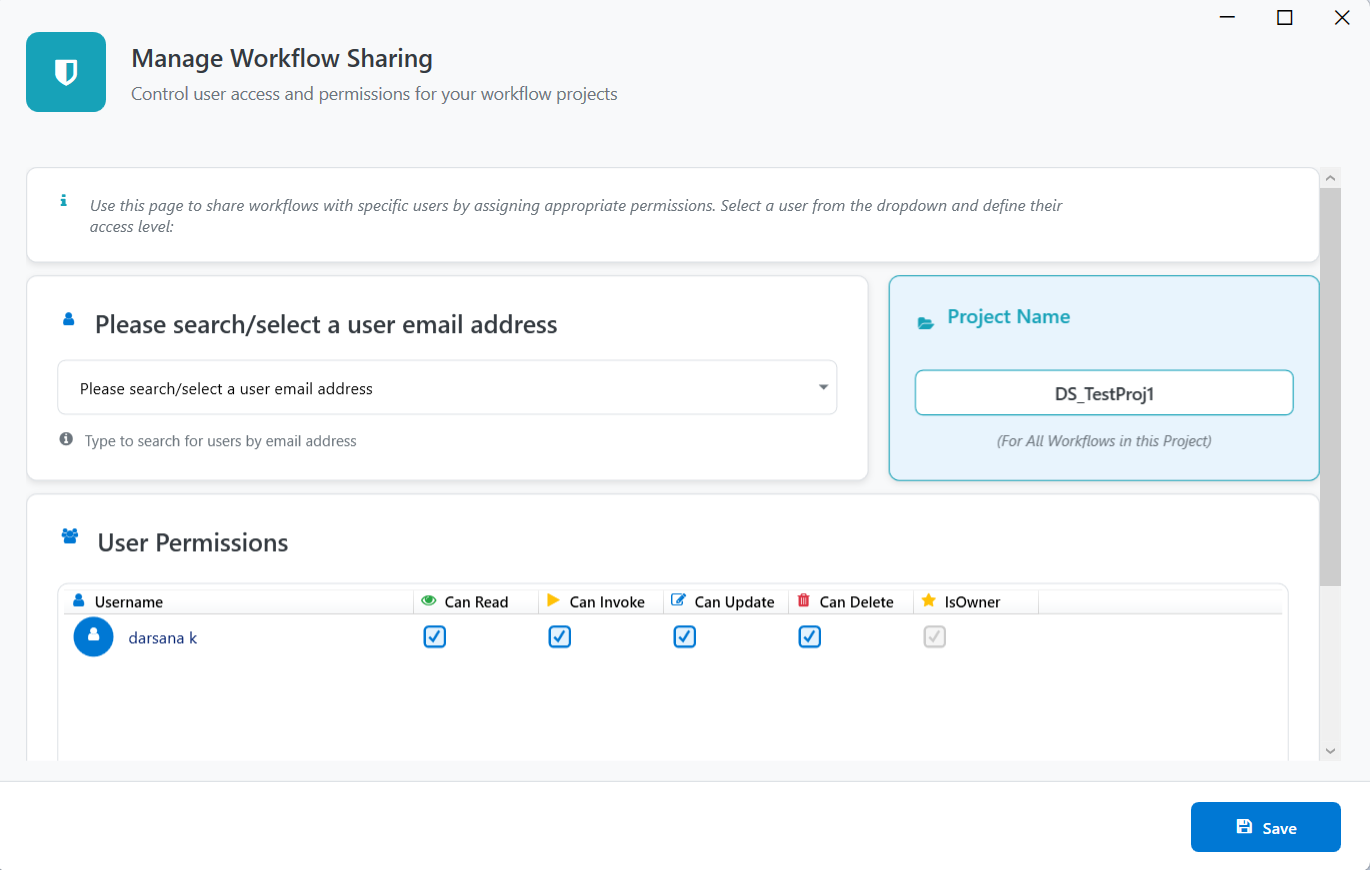 Manage workflow sharing Manage workflow sharing