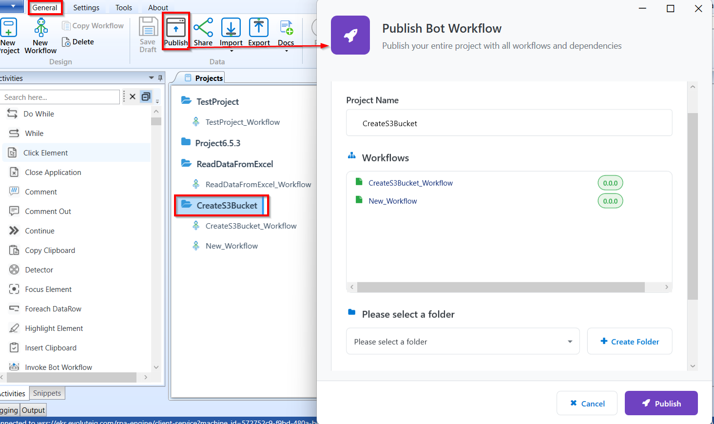 Publish Bot Workflow Publish Bot Workflow