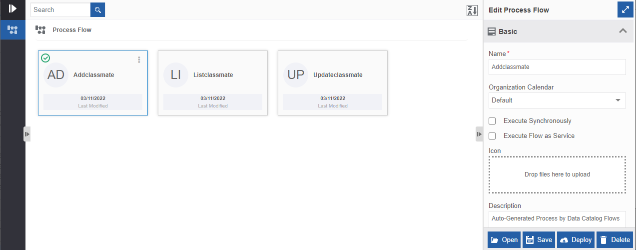 Process flows within the Data Catalog application Process flows within the Data Catalog application