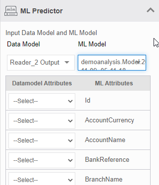 Variables and ML attributes mapping Variables and ML attributes mapping