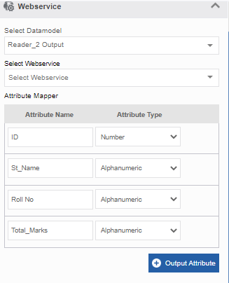Selected Data model with Attribute Mapper details Selected Data model with Attribute Mapper details