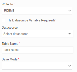 Write to RDBMS/NoSQL properties Write to RDBMS/NoSQL properties