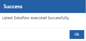 Execution success message Execution success message