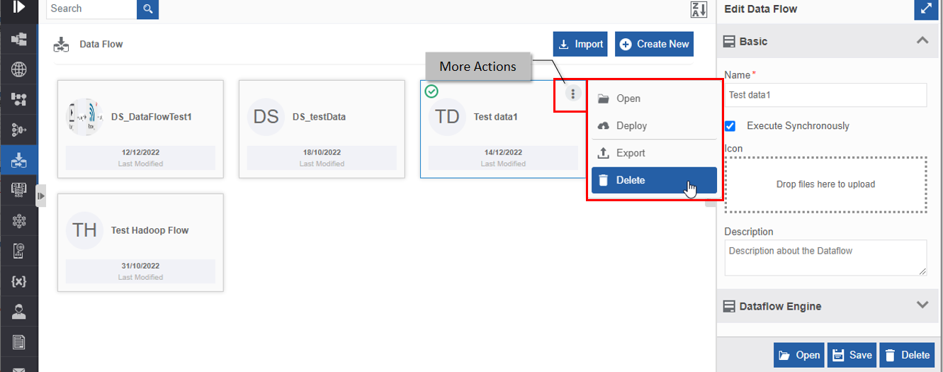 Delete in More Actions Delete in More Actions
