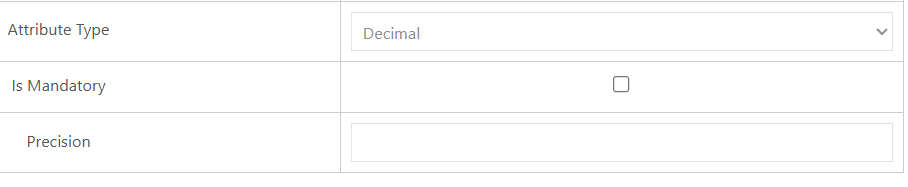 Attribute Type = Decimal Attribute Type = Decimal