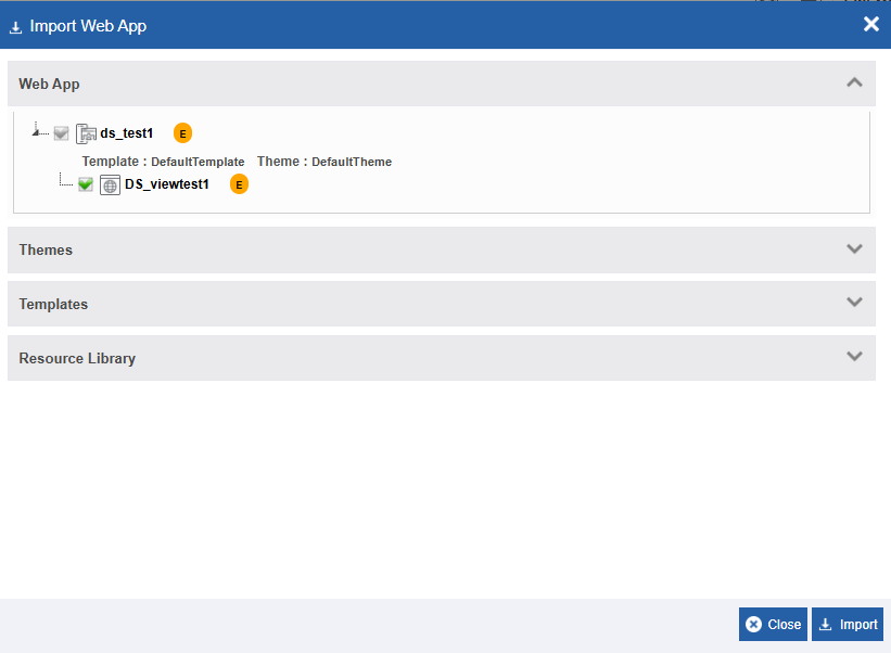 Import web app options Import web app options
