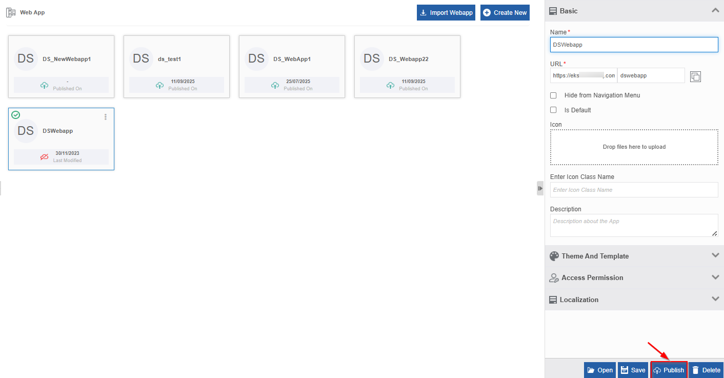 Publishing a web app Publishing a web app