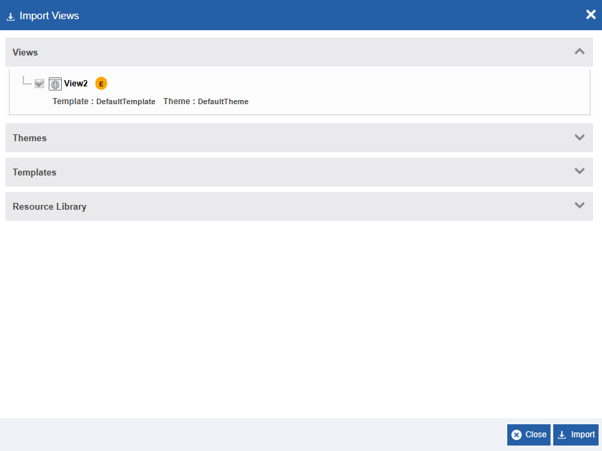 Import Views details Import Views details