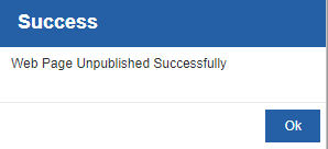 Unpublish view success message Unpublish view success message