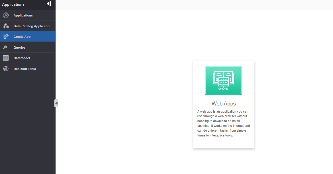 Create App options Create App options